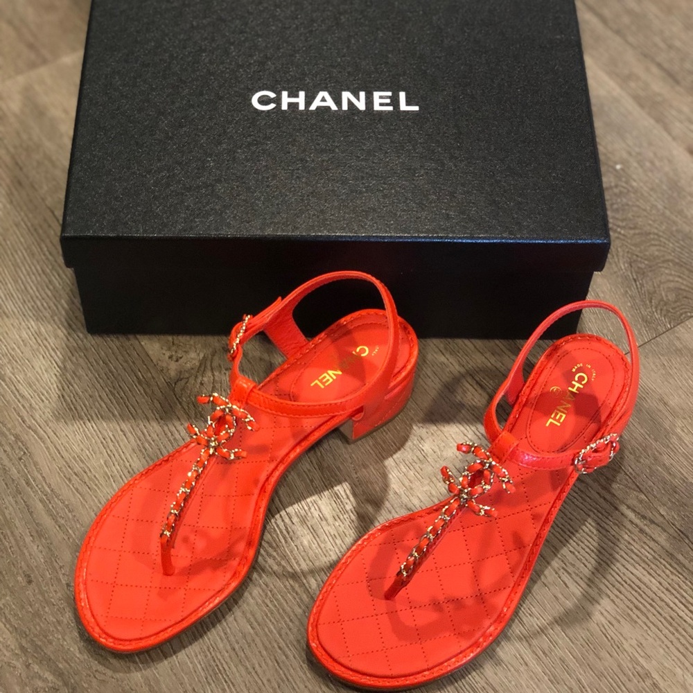 Chanel Orange sandals